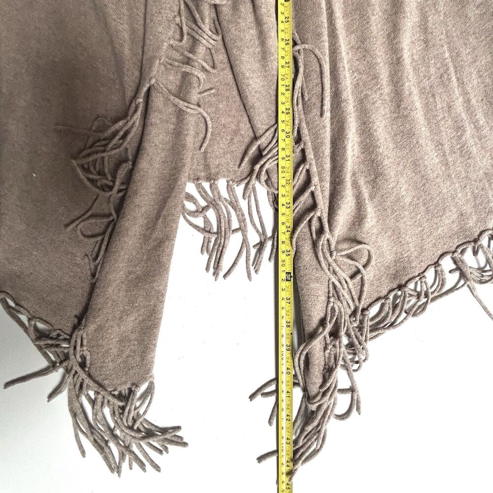 Jamison Wool Cashmere Hooded Fringe Cardigan Duster Open Front Women XS - Picture 7 of 7